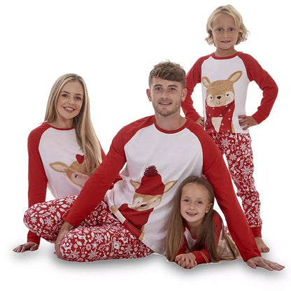 Festive Reindeer Family Pajama Set