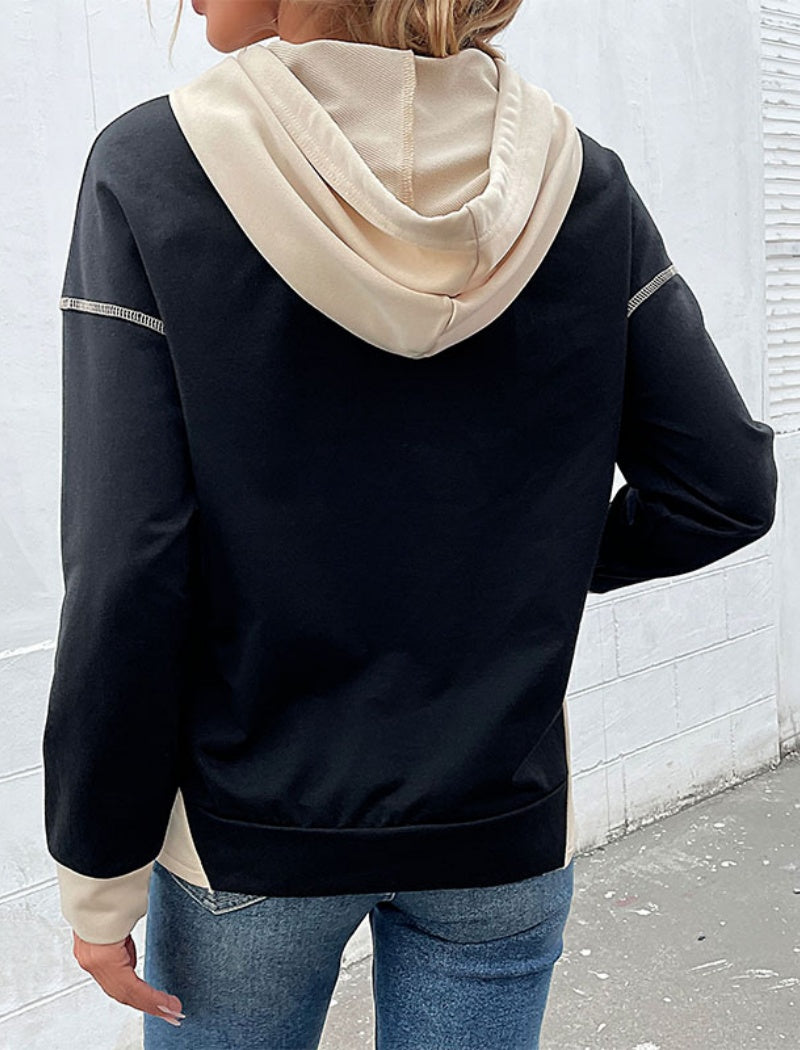 Colorblock Hoodie with Pockets