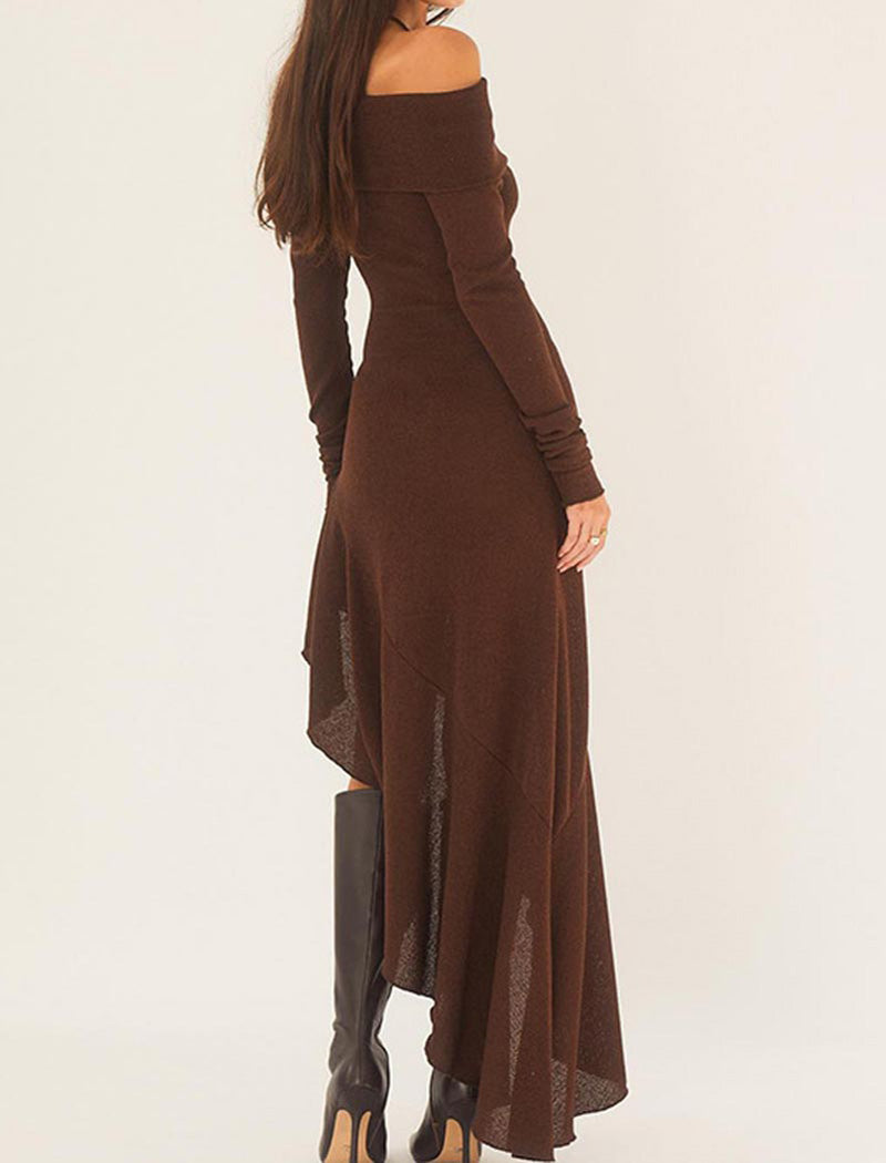 Asymmetrical Hem Off-Shoulder Dress