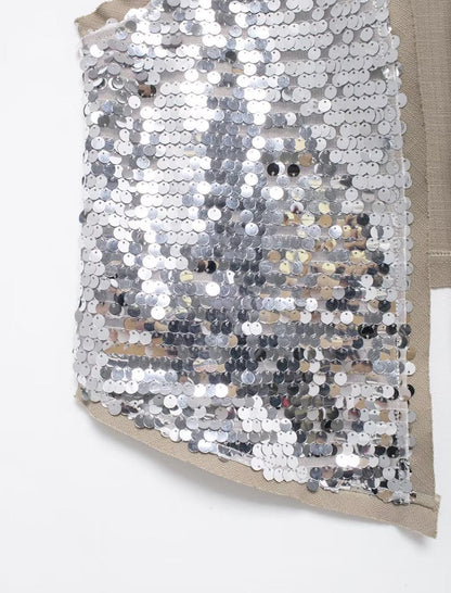 Sequin Open-Front Vest