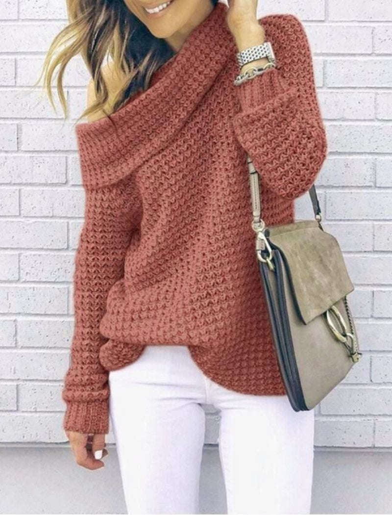 Off-Shoulder Knit Sweater
