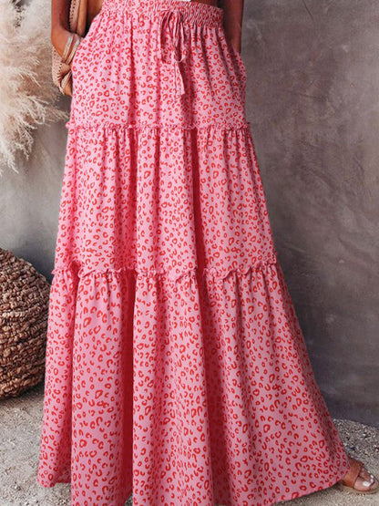 Graphic Print High-Waist Maxi Skirt