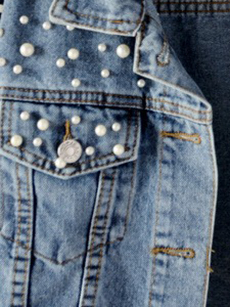 Pearl Embellished Denim Jacket