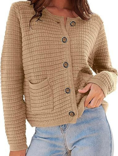 Textured Button-Front Cardigan