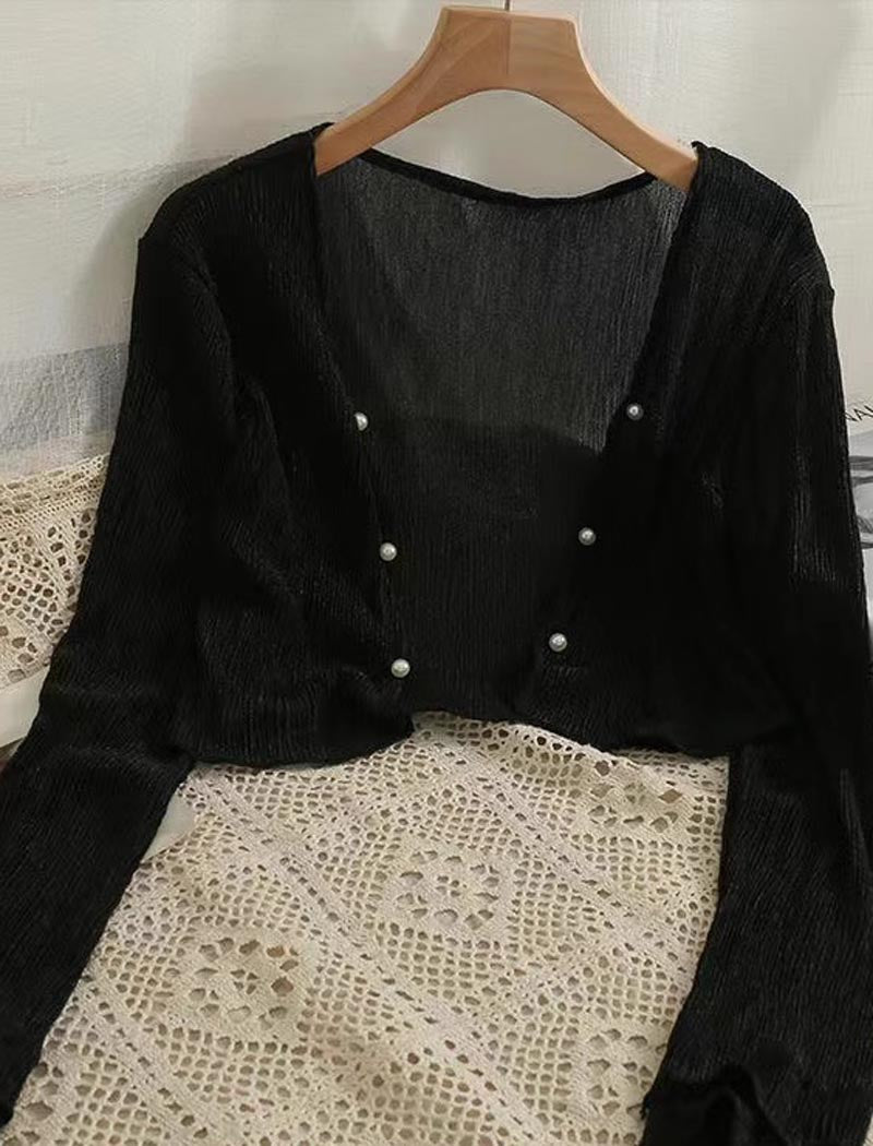 Cropped Open-Front Cardigan