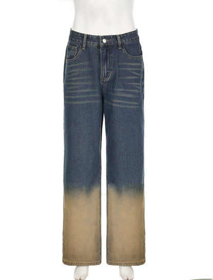 Ombre Wide-Leg Denim Pants