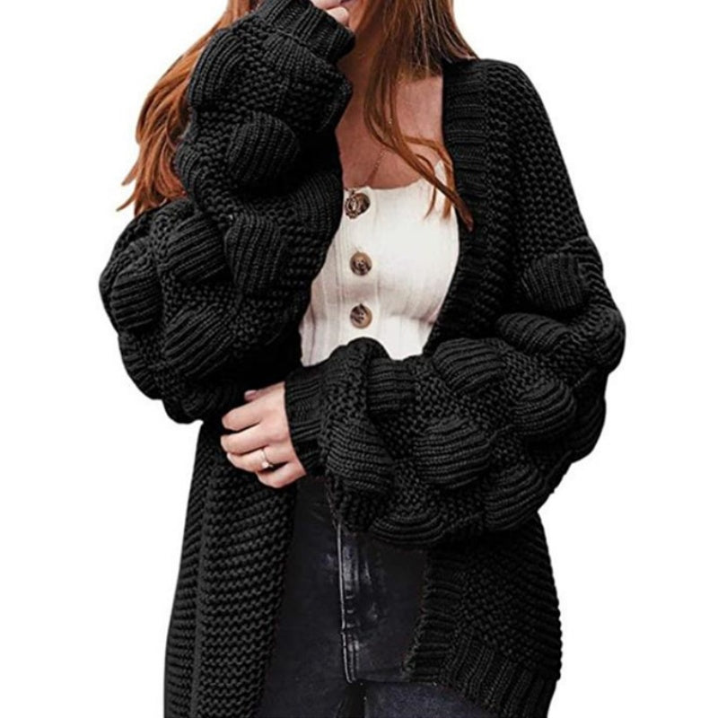 Bubble Sleeve Chunky Cardigan