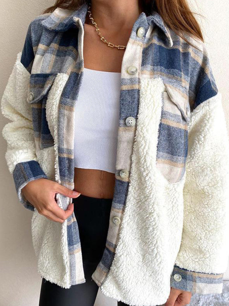 Plaid Sherpa Patchwork Jacket