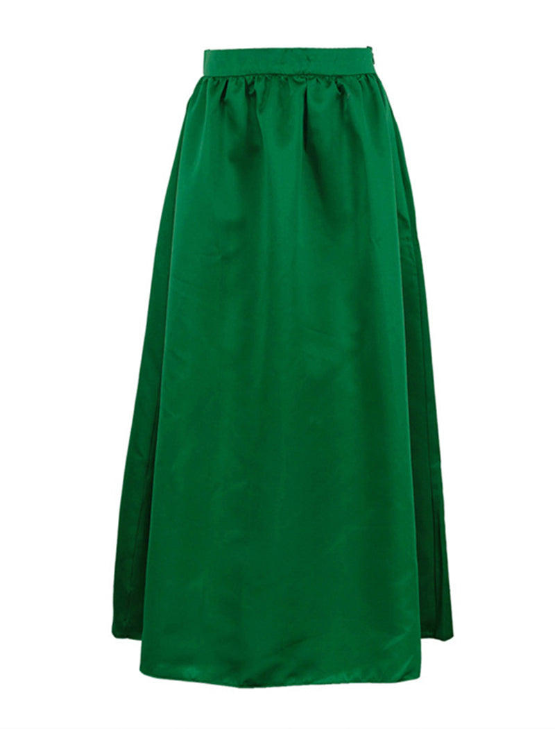 High-Rise Satin Maxi Skirt