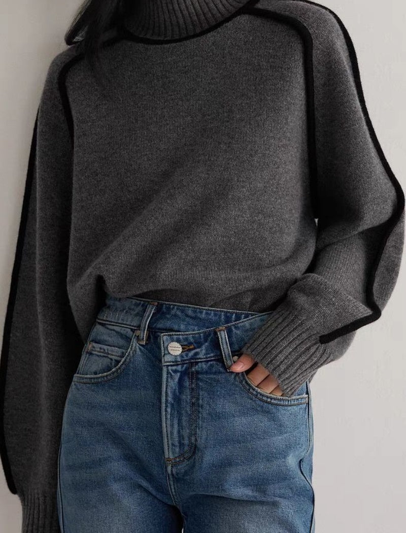 Relaxed Fit Pullover Knit Sweater