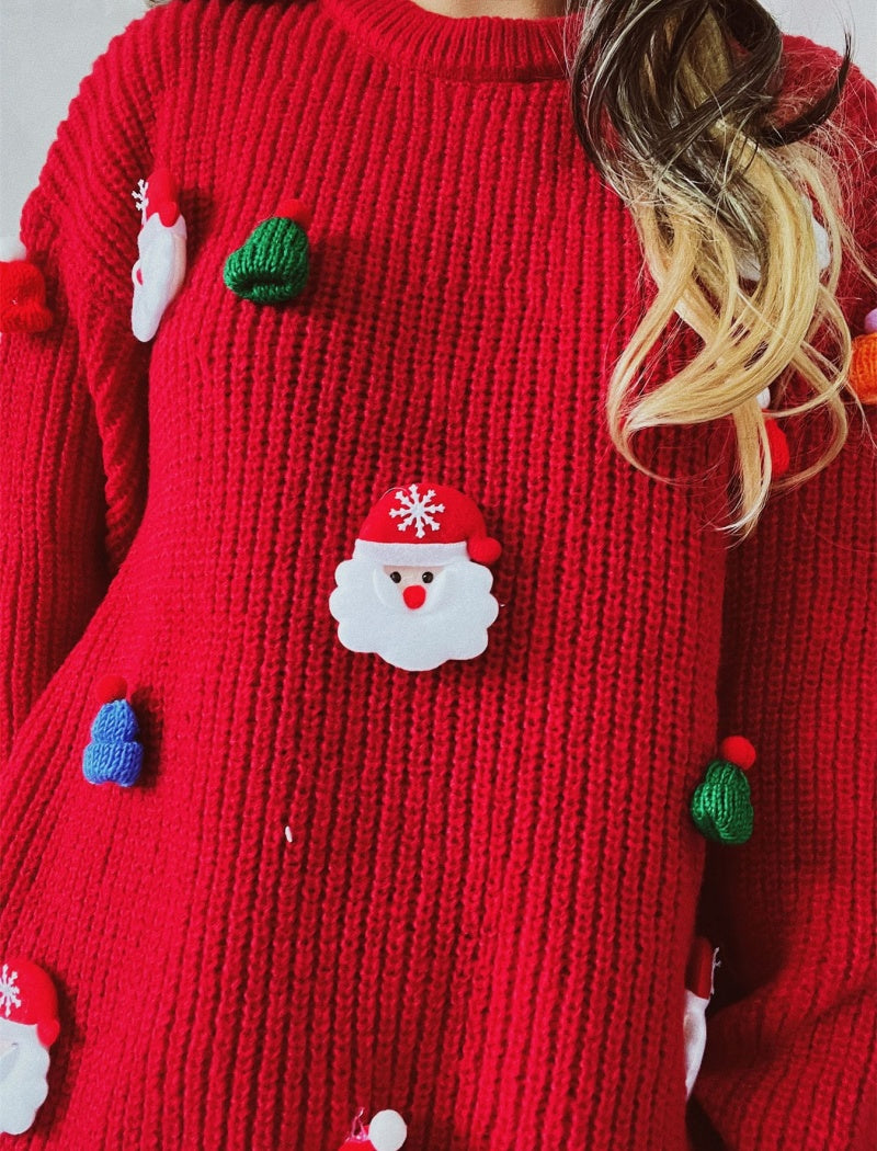 3D Christmas Santa Sweater