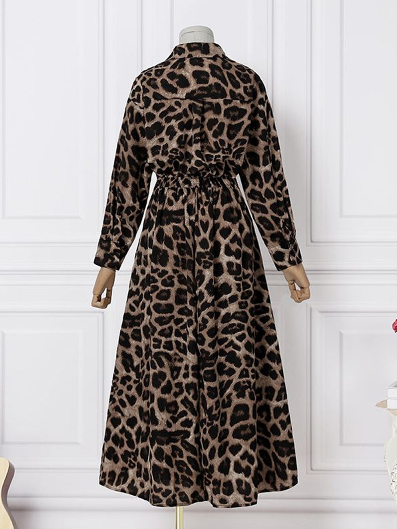 Graphic Long-Sleeve Maxi Dress