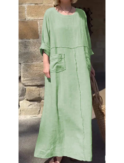 Oversized Pockets Maxi Dress