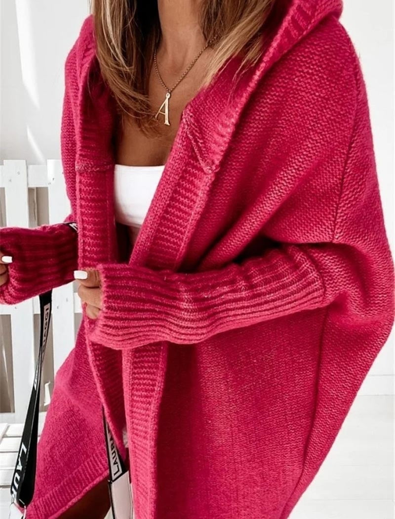 Oversized Knit Hooded Cardigan