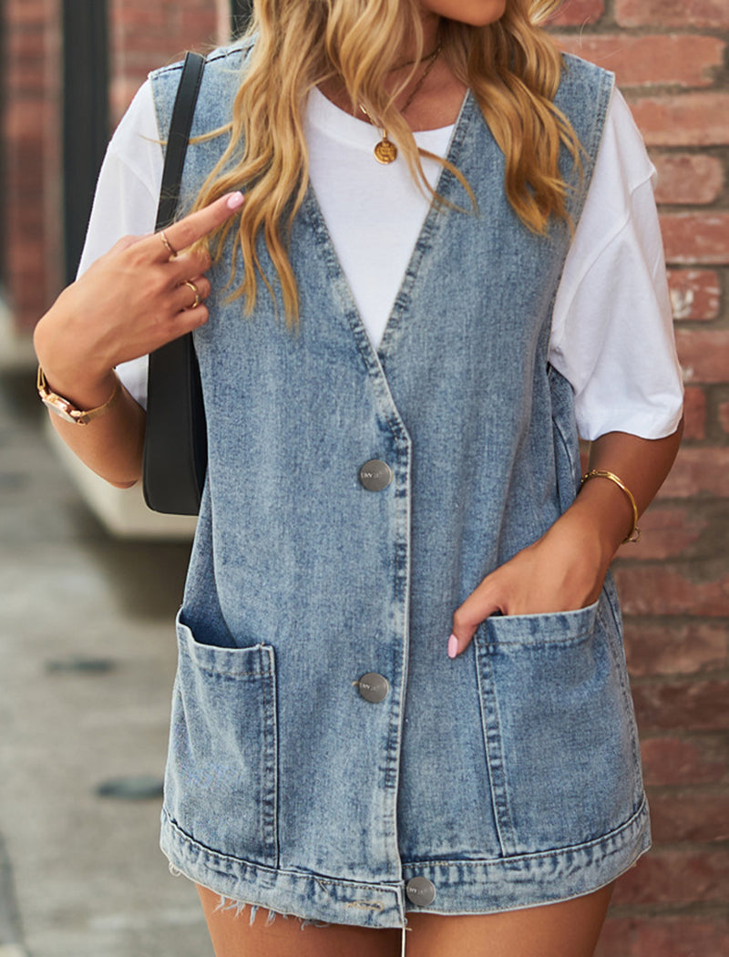 Sleeveless Denim Vest