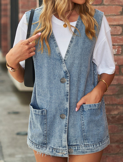 Sleeveless Denim Vest