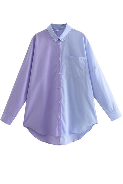 Colorblock Button-Front Shirt