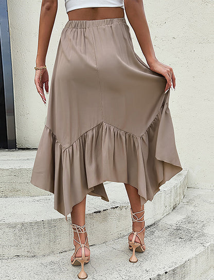 High-Low Wrap Midi Skirt