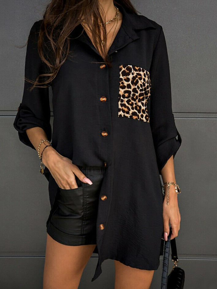 Leopard Patch Pocket Shirt