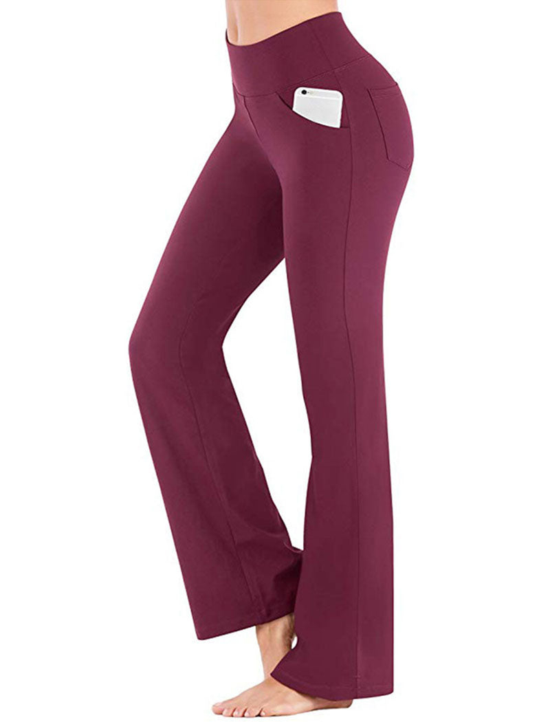 High-Waisted Pockets Flared Yoga Pants