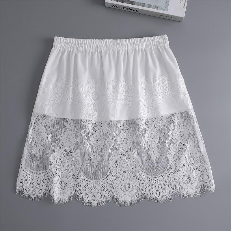 Lace Hem A-Line Mini Skirt