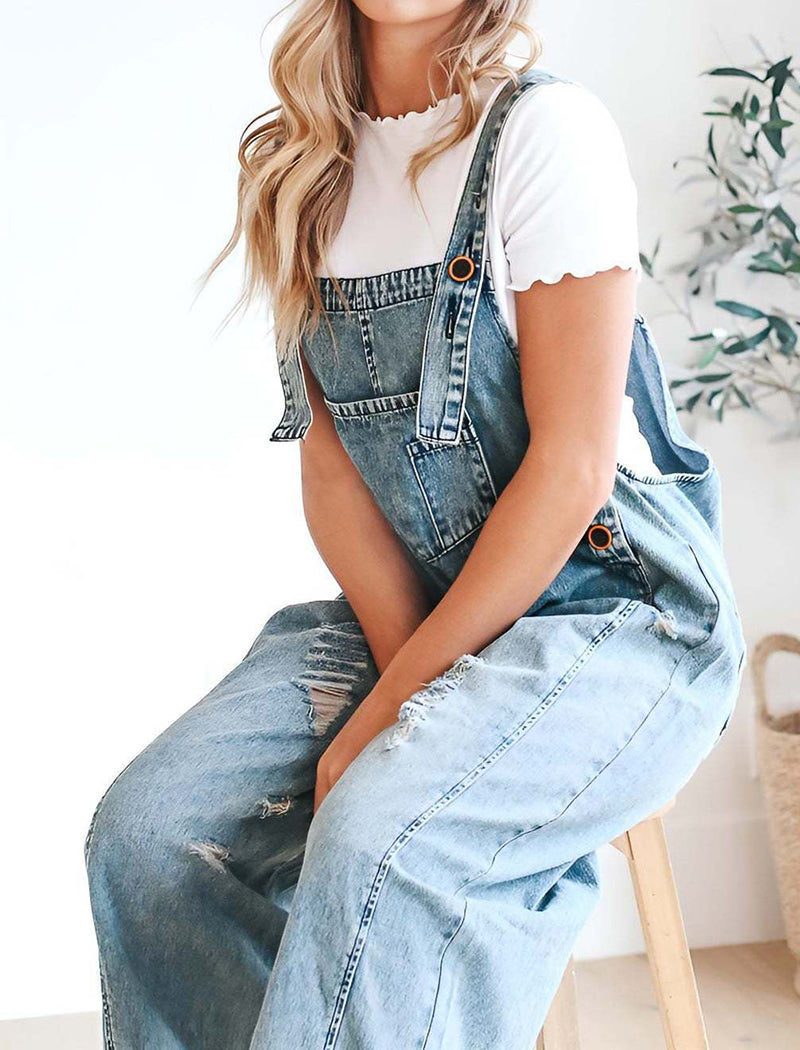 Relaxed Fit Denim Overalls