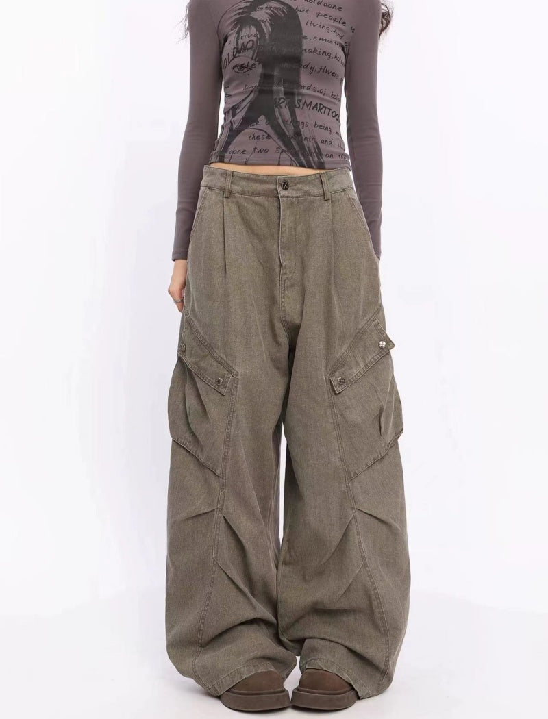 Oversized Cargo Wide-Leg Pants