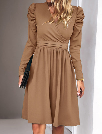 V-neck Long Sleeve Dress