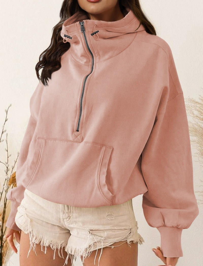 Half-Zip Pullover with Front Pocket