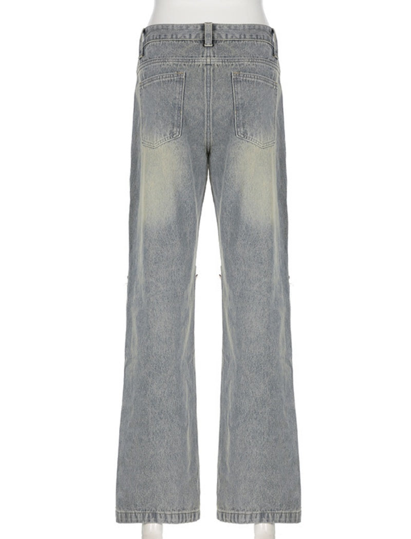 Wide-Leg Vintage Denim Jeans