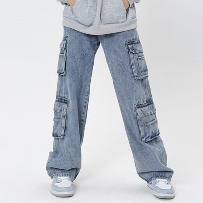 Wide-Leg Cargo Jeans
