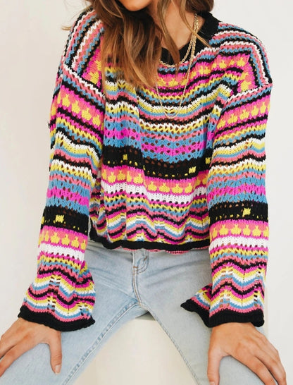 Vibrant Multicolor Striped Sweater