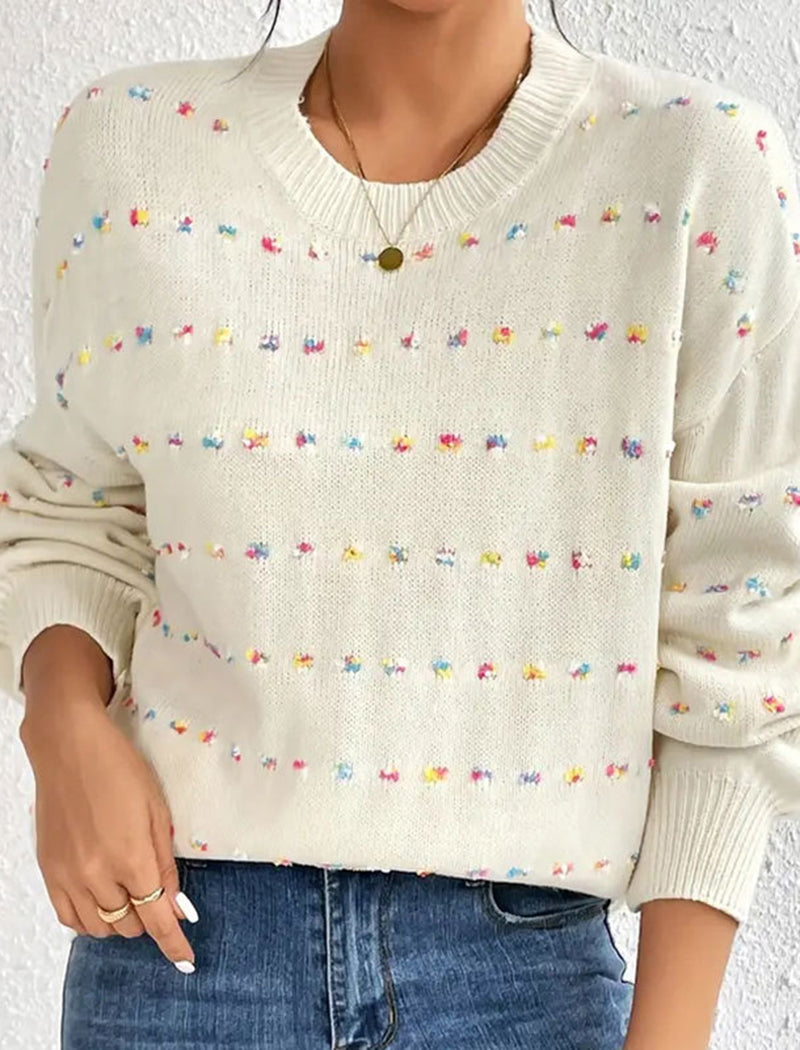 Colorful Dot Knit Sweater