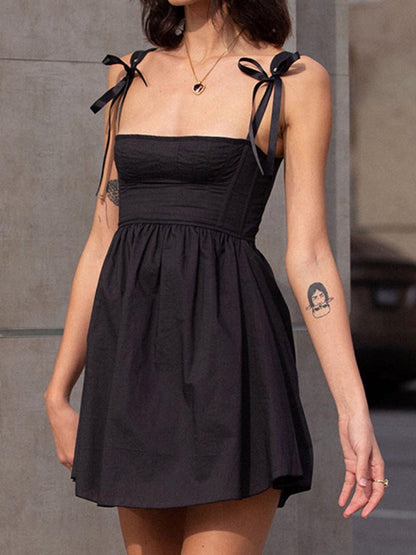 Bow-Tie Strap Mini Dress