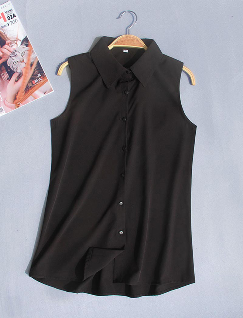 Sleeveless Button-Up Shirt