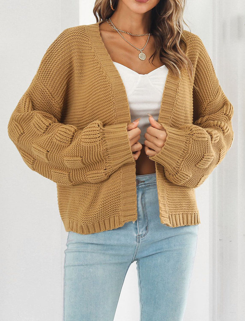 Oversized Open-Front Knit Cardigan