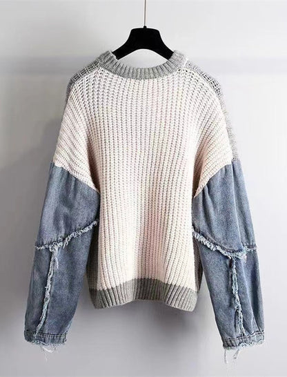 Patchwork Distressed Sweater