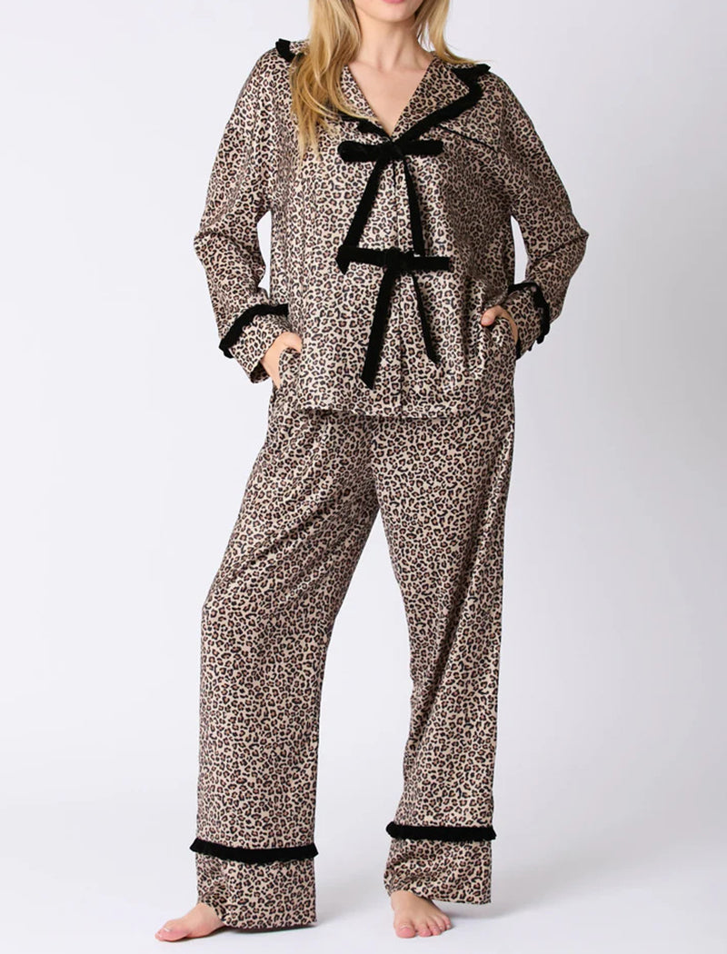 Graphic Long-Sleeve Shirt and Wide-Leg Pants Set