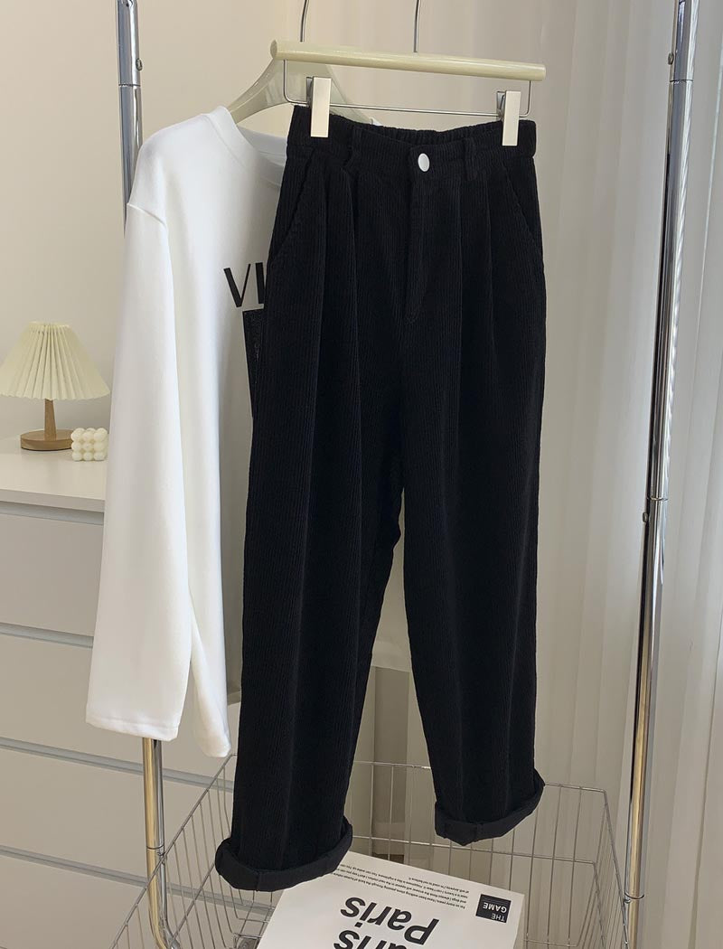 Wide-Leg Corduroy Trousers