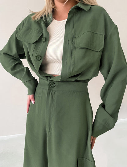 Oversized Utility Set with Wide-Leg Pants