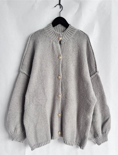 Button-Up Oversized Knit Cardigan