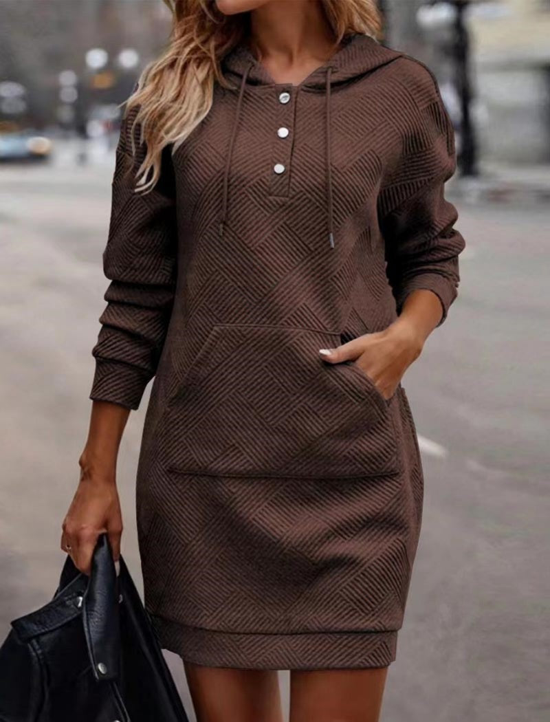 Casual Hooded Mini Dress