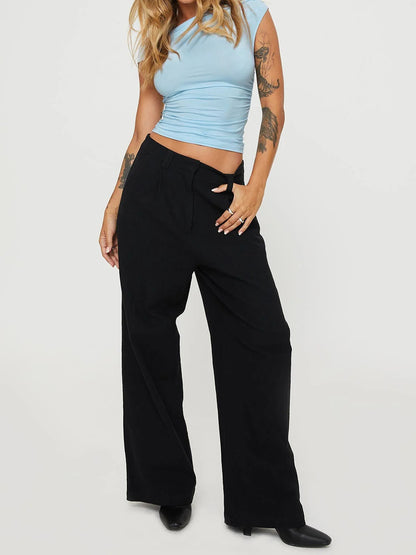 Asymmetric Pleated Crop Top