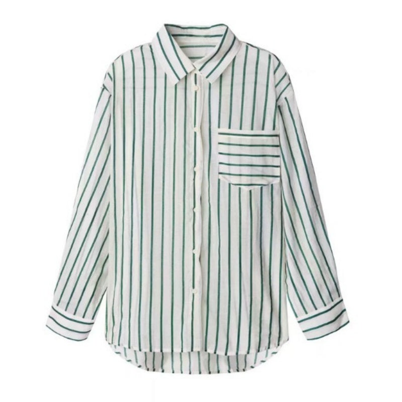 Striped Button-Up Blouse