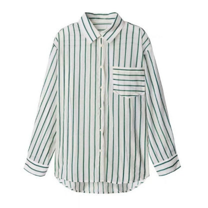 Striped Button-Up Blouse
