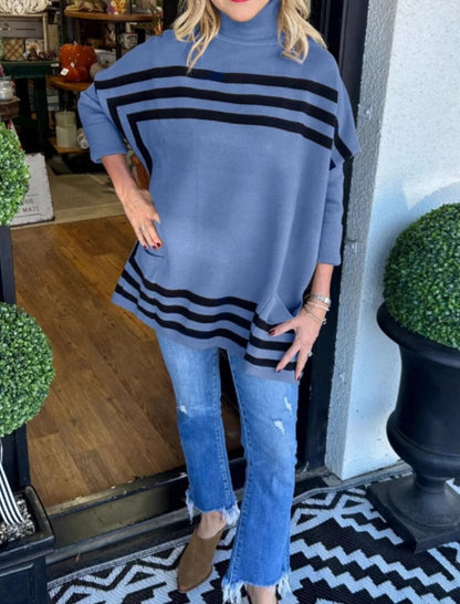 Striped Tunic with Pocket Details