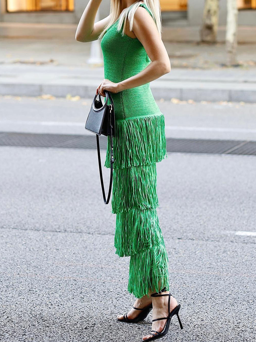 Tiered Fringe Maxi Dress