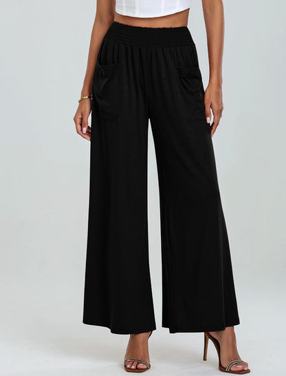 High-Rise Wide-Leg Pockets Pants