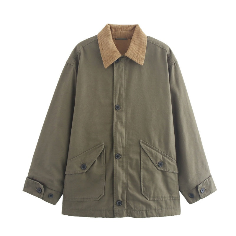 Corduroy Collar Utility Jacket