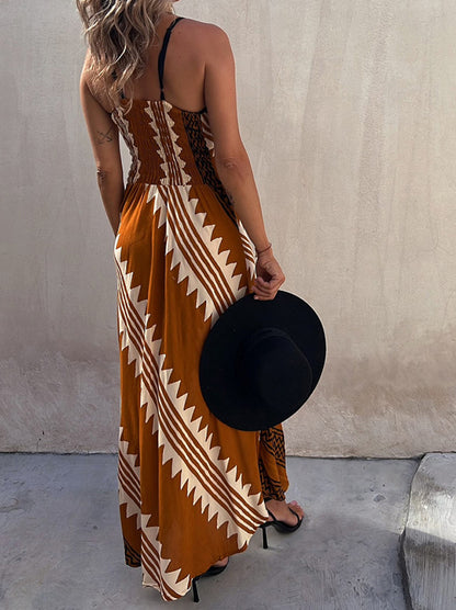 Geometric Print Maxi Dress